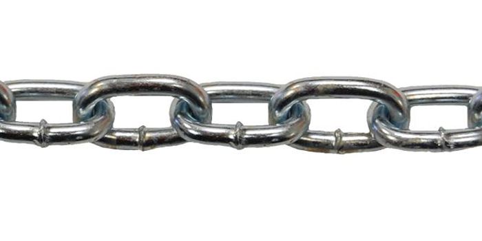Proof Chain Coil 1/2in Zinc (price per foot)