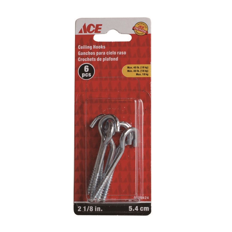 Ace Zinc Ceiling Hook 2-1/8 in. 6pk (5450424)