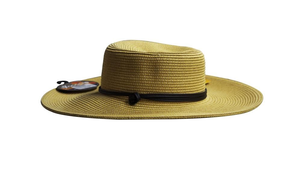 Braided Sun Hat with Wind Lanyard UPF 50+ Women Brown