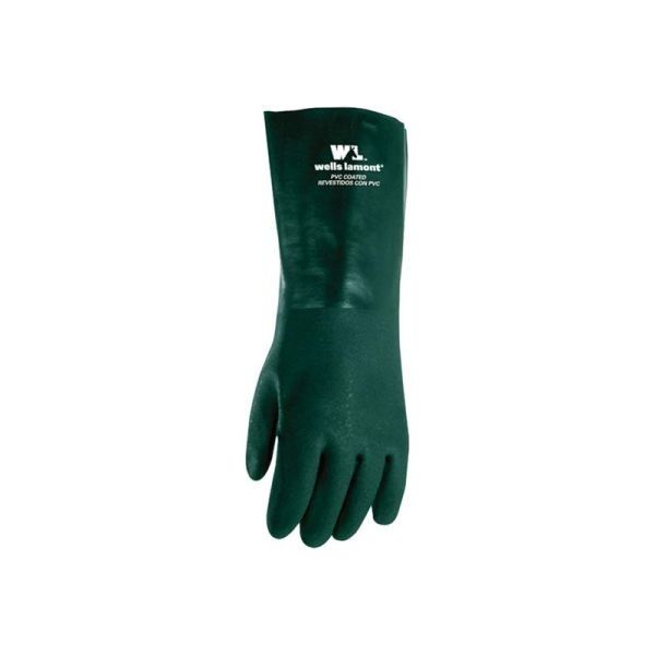 Chemical Resistant PVC Coated Gloves Green Large
