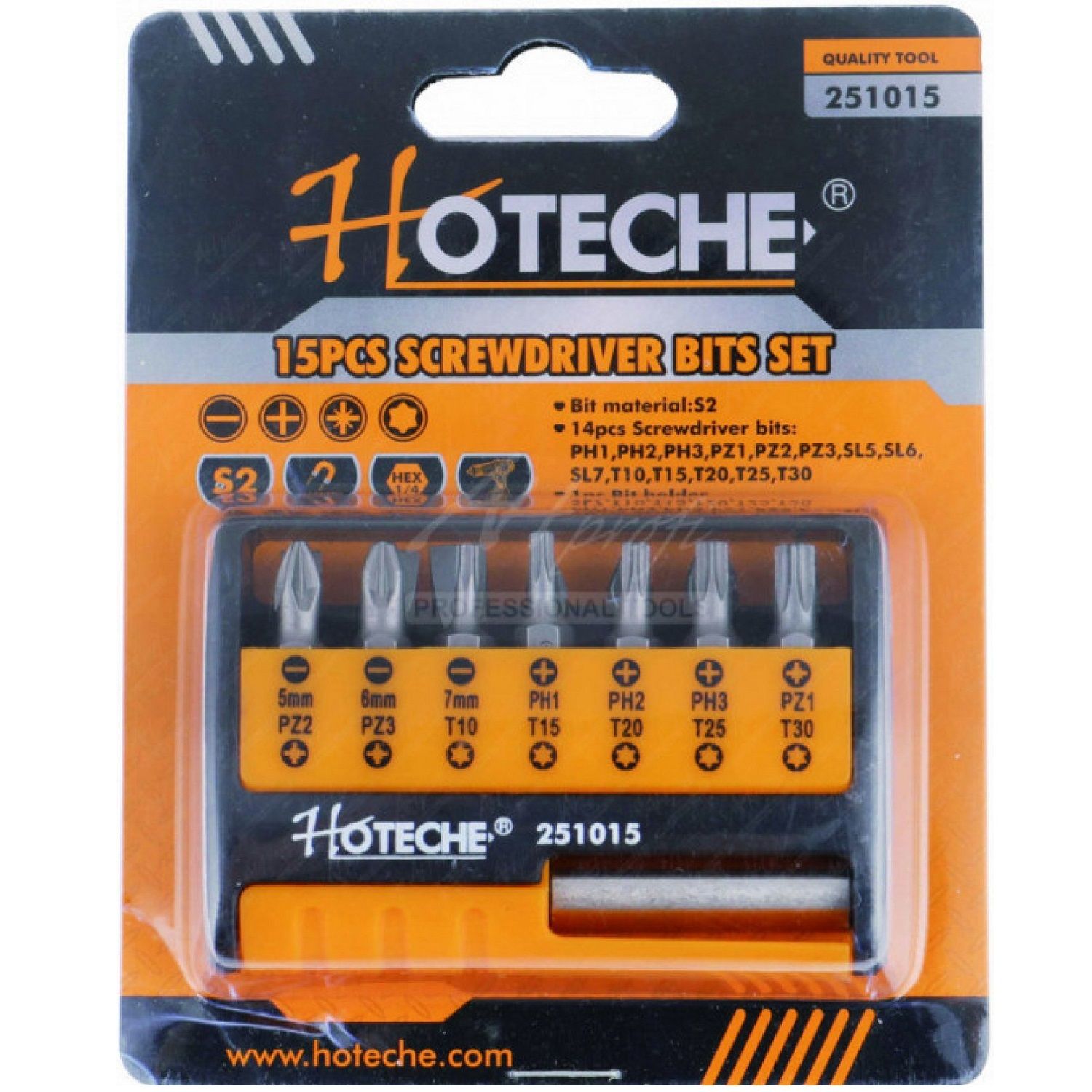 Hoteche Screwdriver Bit Set 15 pc (251015)