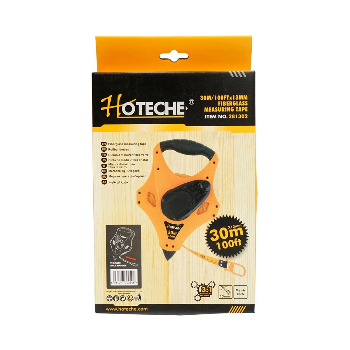 Hoteche Fiberglass Measuring Tape 30m 100ft (281302)