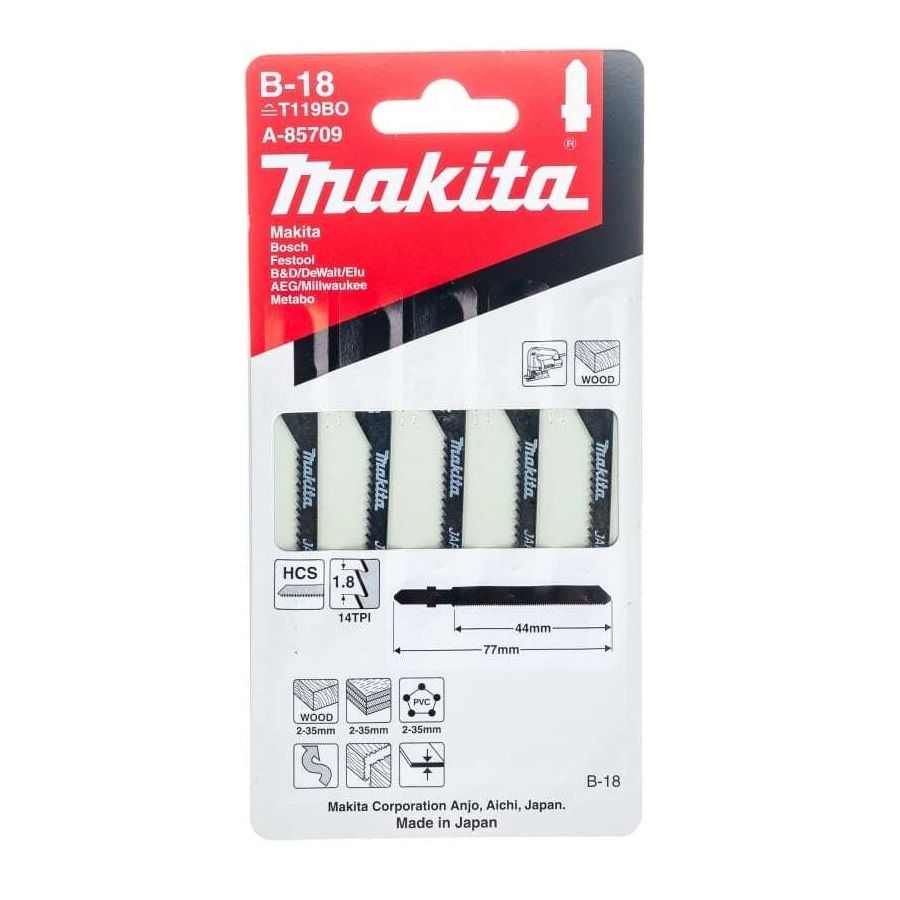 Makita  Jigsaw Blade HCS Wood  B18 5 pk (A-85709)