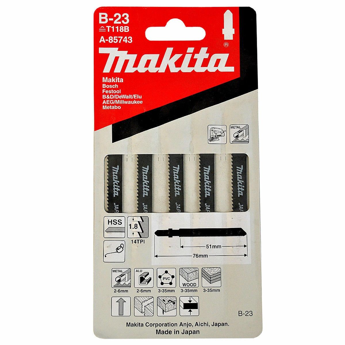 Makita Jigsaw Blade B23 50mm (A-85743)