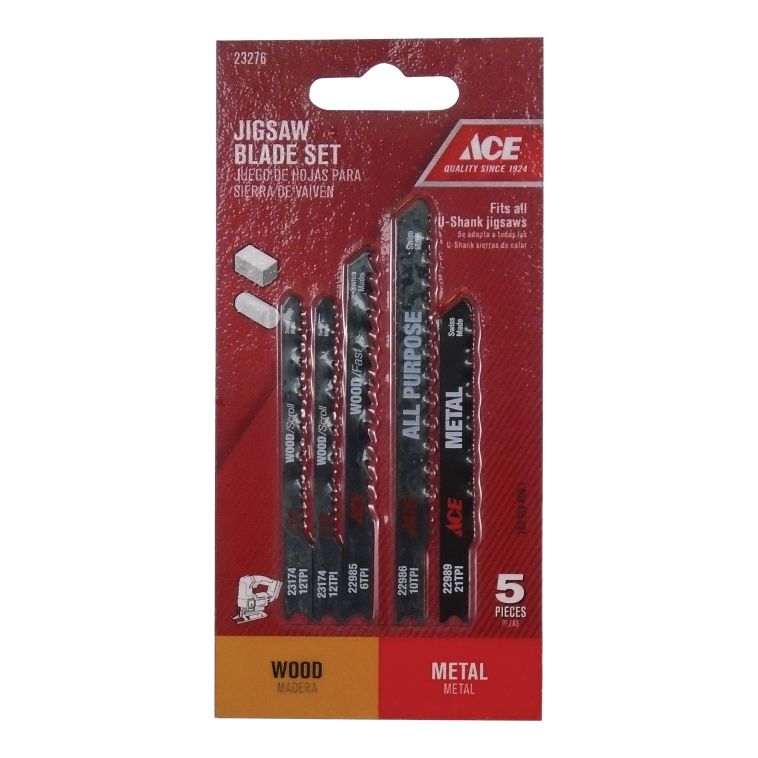 Ace 5 Piece Jig Saw Blade Set