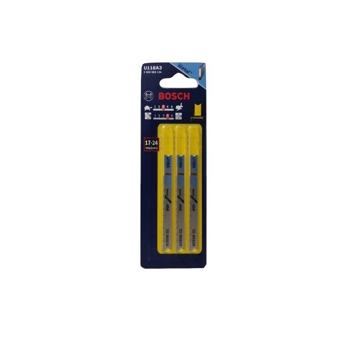 Bosch Bi-Metal Jigsaw Blade 17TPI 3pc