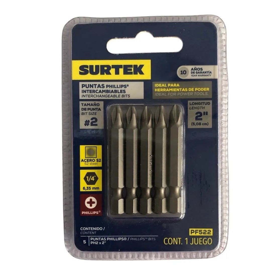 Surtek Phillips #2 Bit Set 2 in. (PF522)