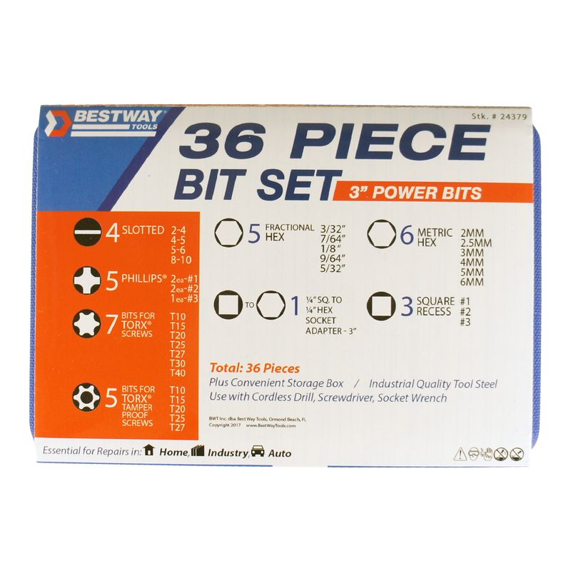 Best Way Tools Power Bit Set 36 pc (2139673) (24379)