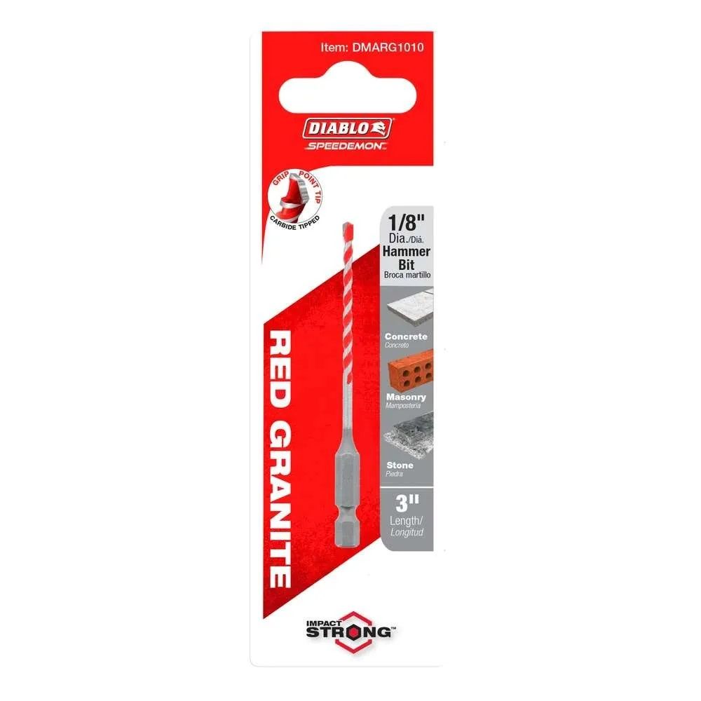 Diablo SPEEDemon Masonary Drill Bit Hex Shank 1/8 in. x 3 in.  (2008987)