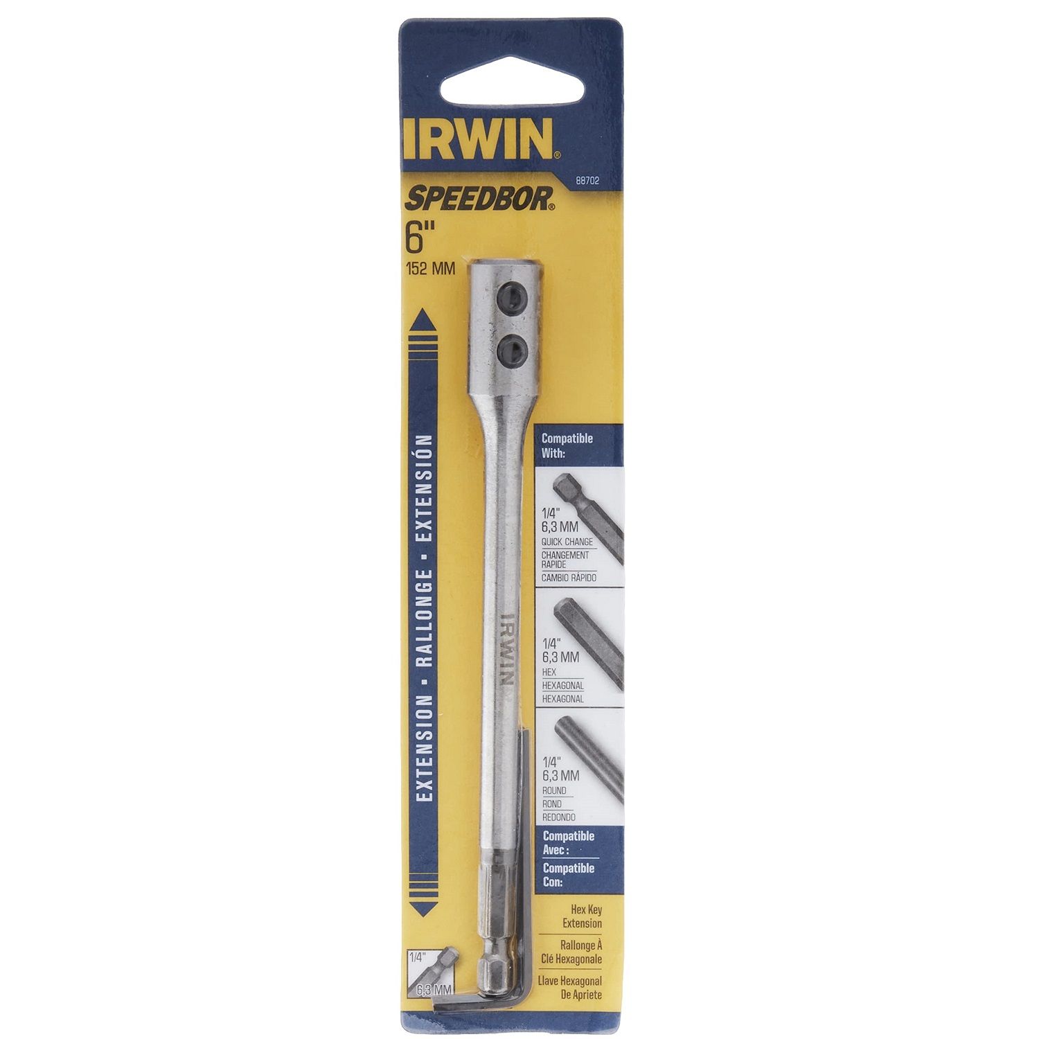 Irwin Extension Boring Bit Hex Shank 6 in. (2829554)