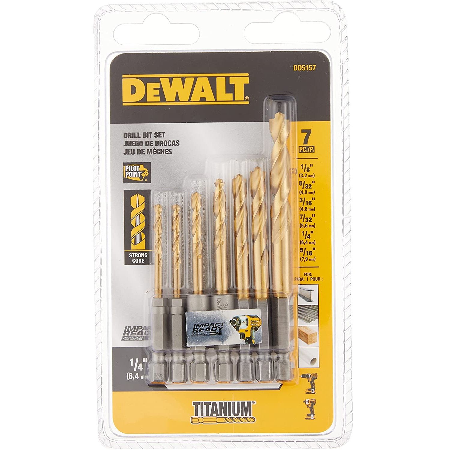 Dewalt Impact Drill Bit Set 7pc (DD5157) (2466779)