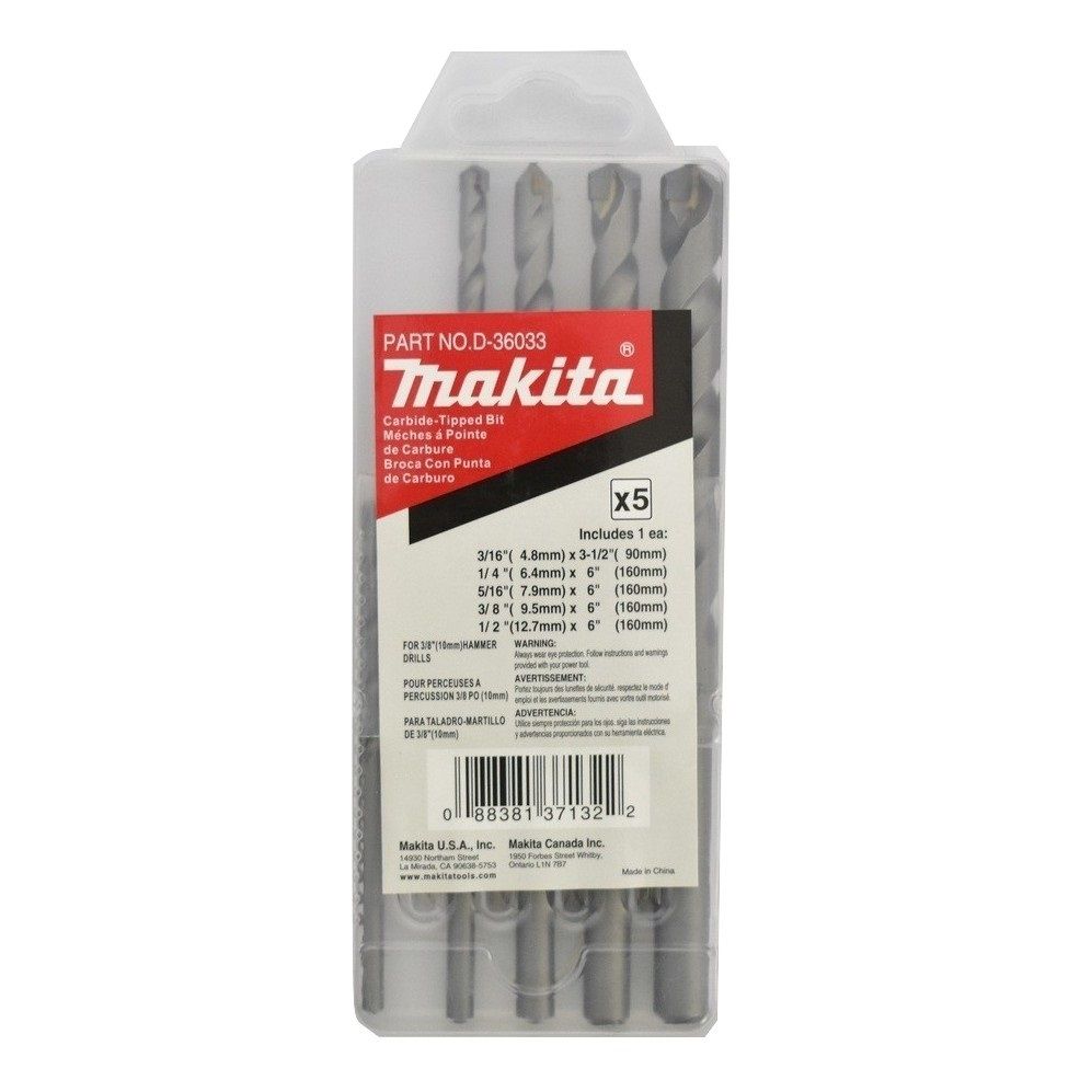 Makita Masonry Bit Set 5pc (D-36033)
