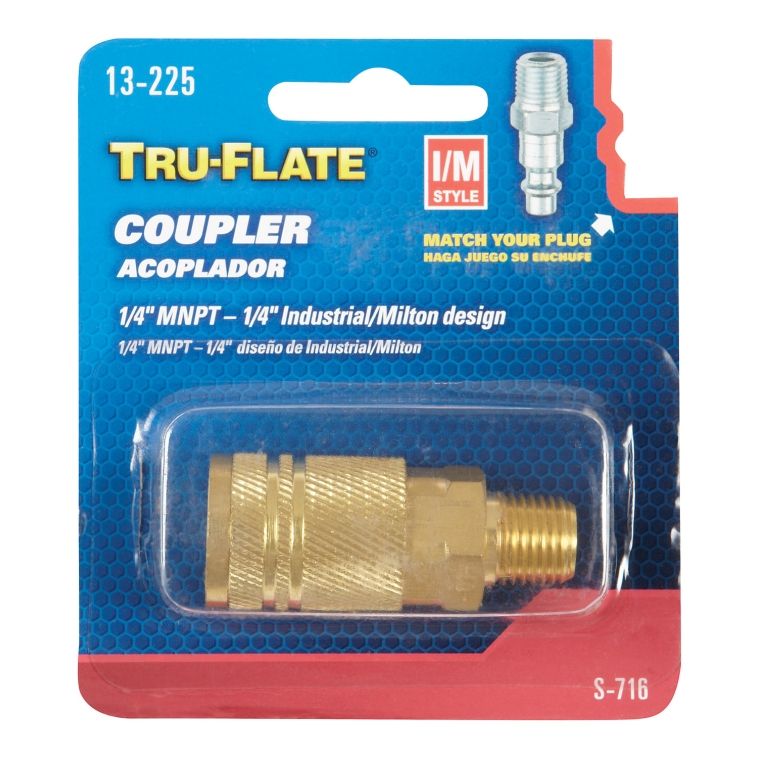 Air Coupler 1/4 MNPT Industrial/Milton design (13010)