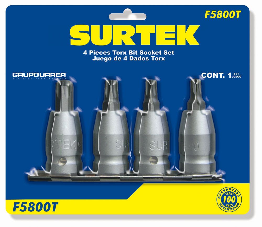 Surtek Torx Bit Set 4pc (F5800T)