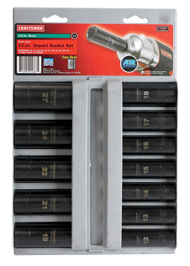 Craftsman Impact Socket Set Metric 1/2Drive 12pc (15887)