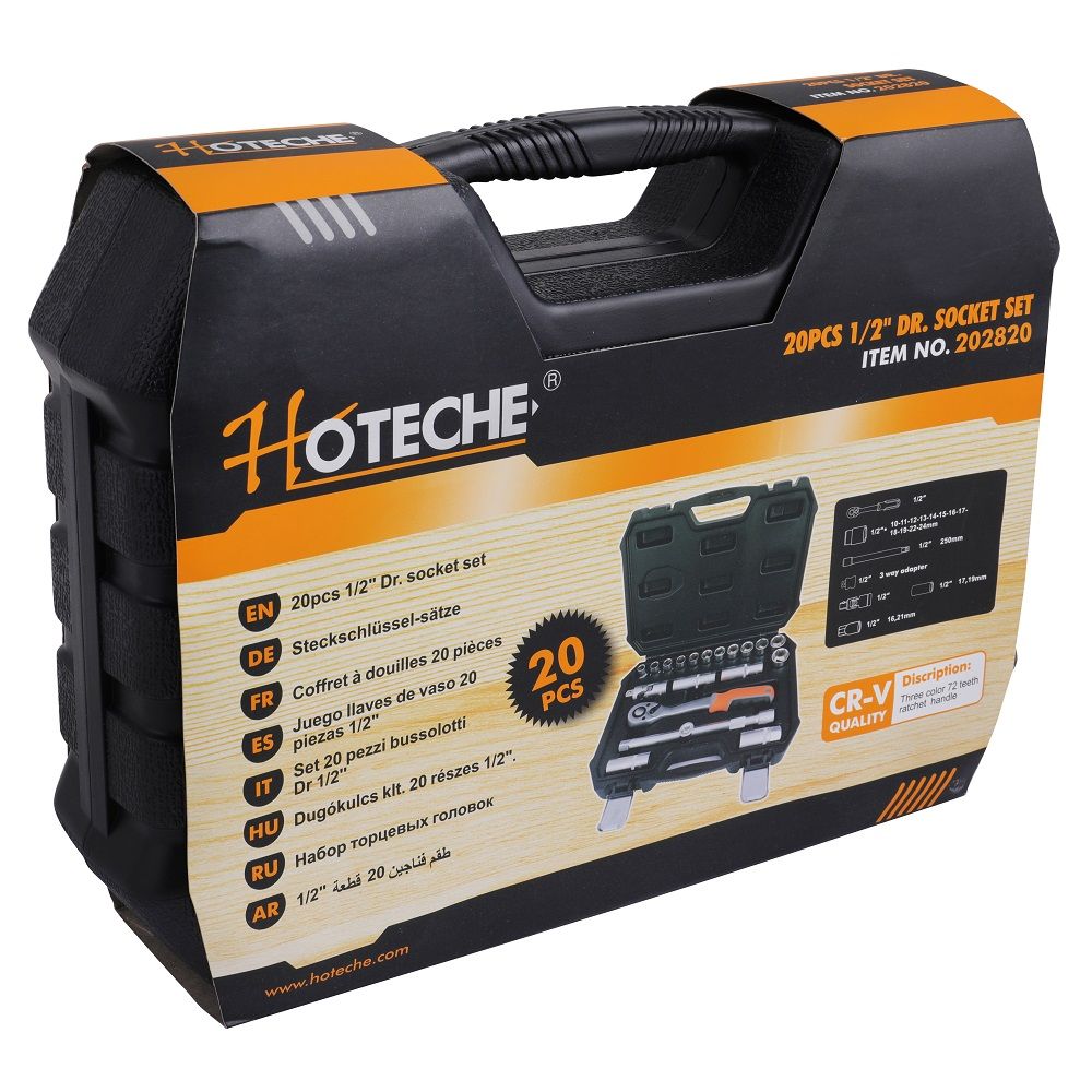 Hoteche Metric Socket Set 1/2in Drive 20pc (202820)
