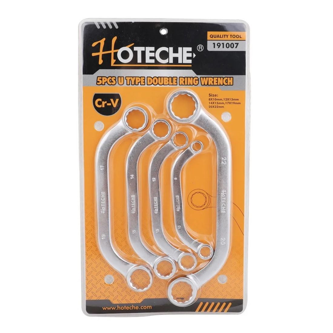 Hoteche Double Ring Wrench Set Metric U TYPE 5pcs (191007)