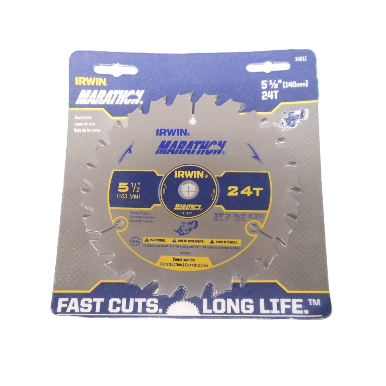 Irwin Circular Saw Blade 24 teeth 5-1/2 in. (2629863)