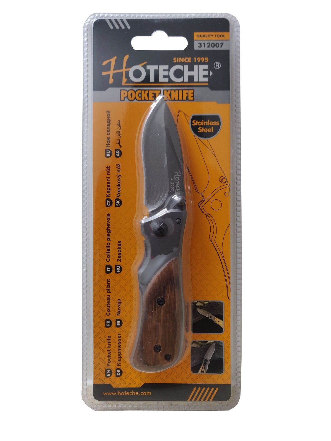 Hoteche Pocket Knife Grey 6in (312007)