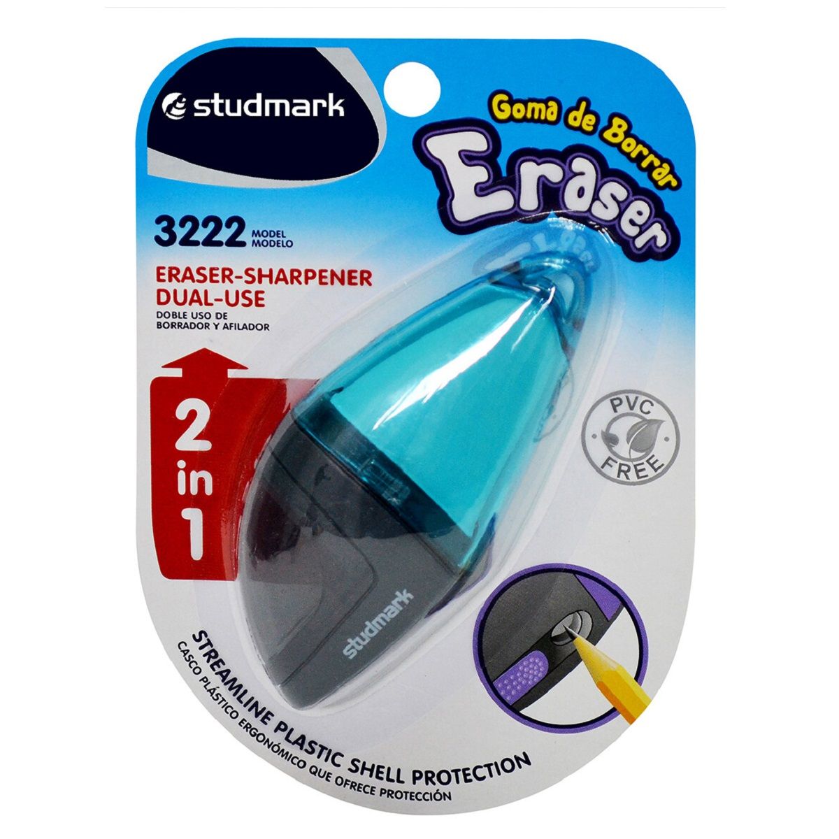 Studmark Eraser and Sharpener 2-in-1 (03222)