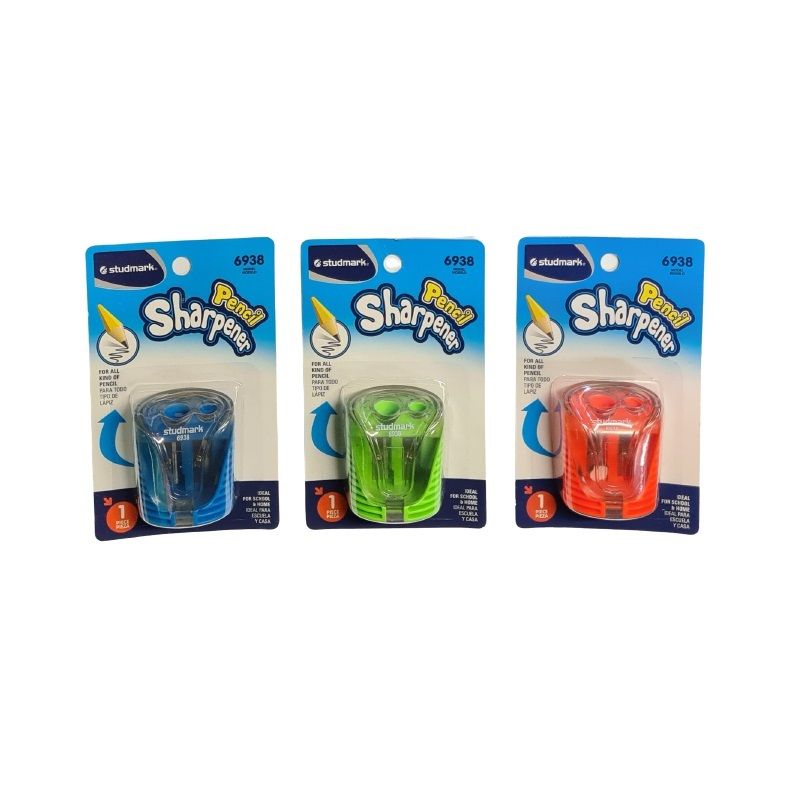 Studmark Pencil Sharpener 2 Hole Assorted Colours (ST-06938)