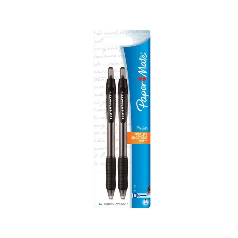 Paper Mate Retractable Ball Point Pen Black 2 pk (9246232) (89468)