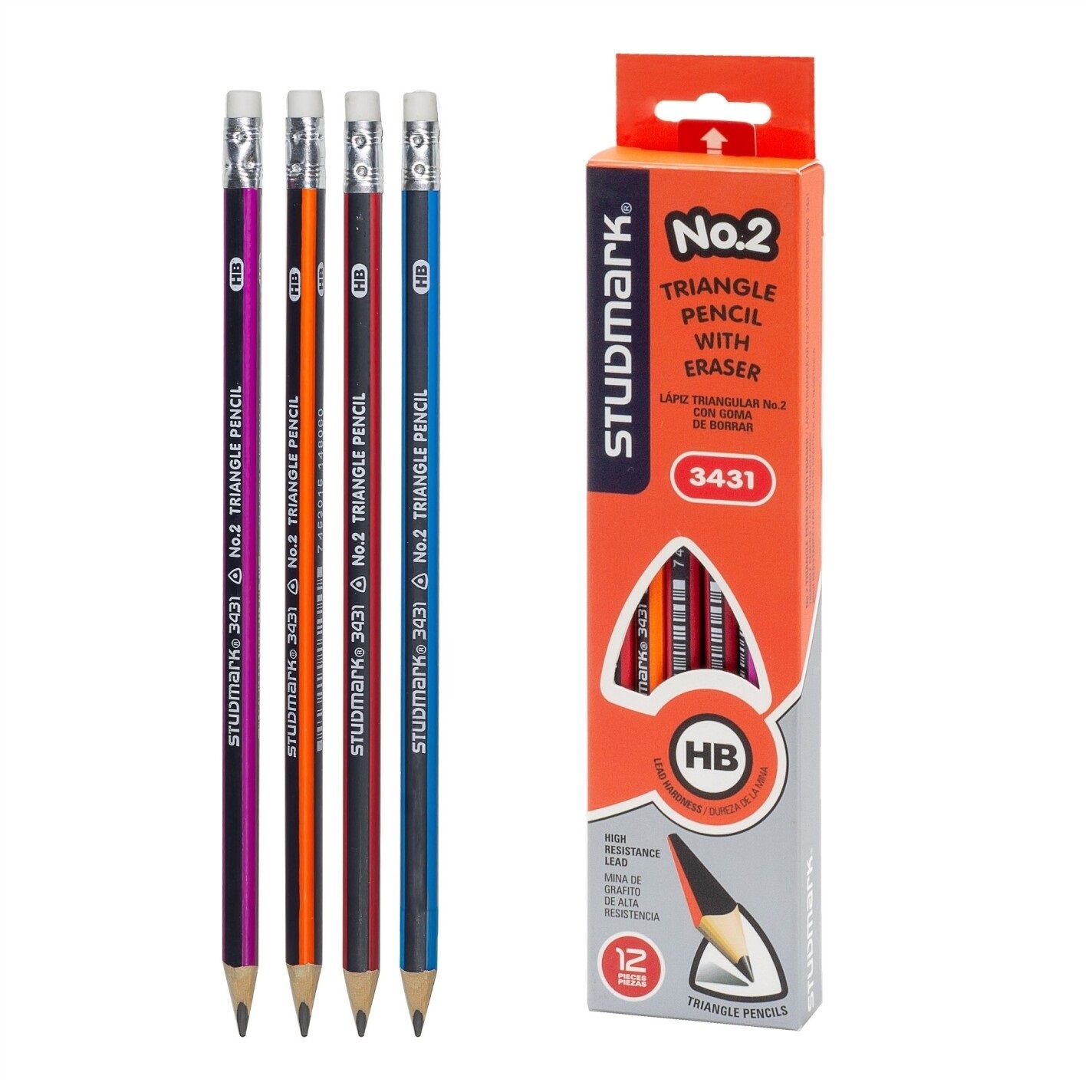 Studmark Pencil with Eraser Assorted