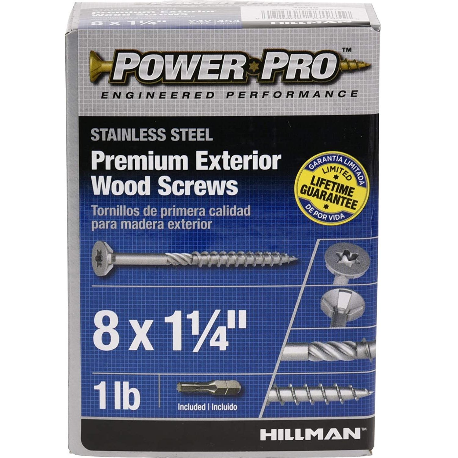 Exterior Wood Screws Stainless Steel 8 x 1-1/4 in. (242pcs) (48619)