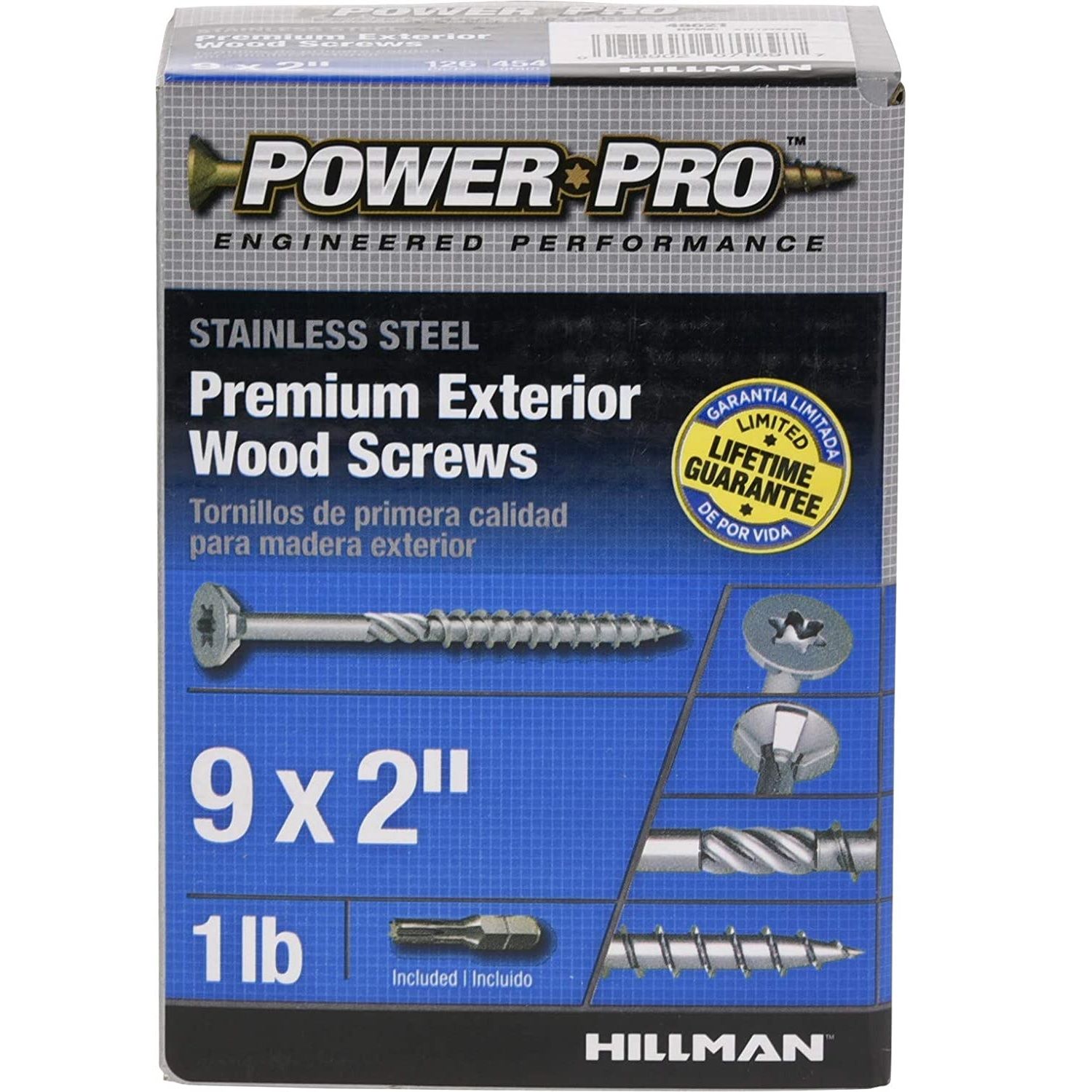 Exterior Wood Screws Stainless Steel 9 x 2 in. (126pcs) (48621)