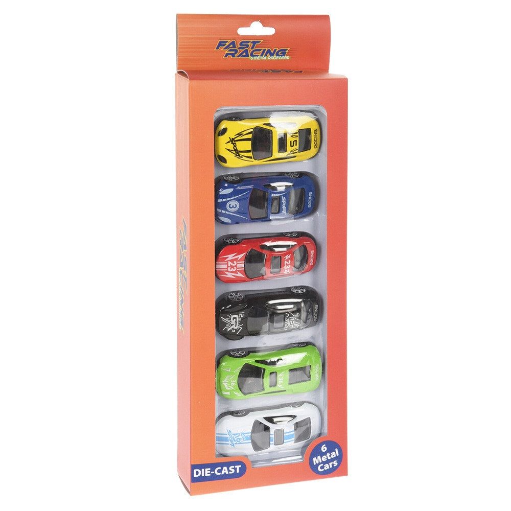 Toy Racing Car Die Cast Set 6 pc 10 cm