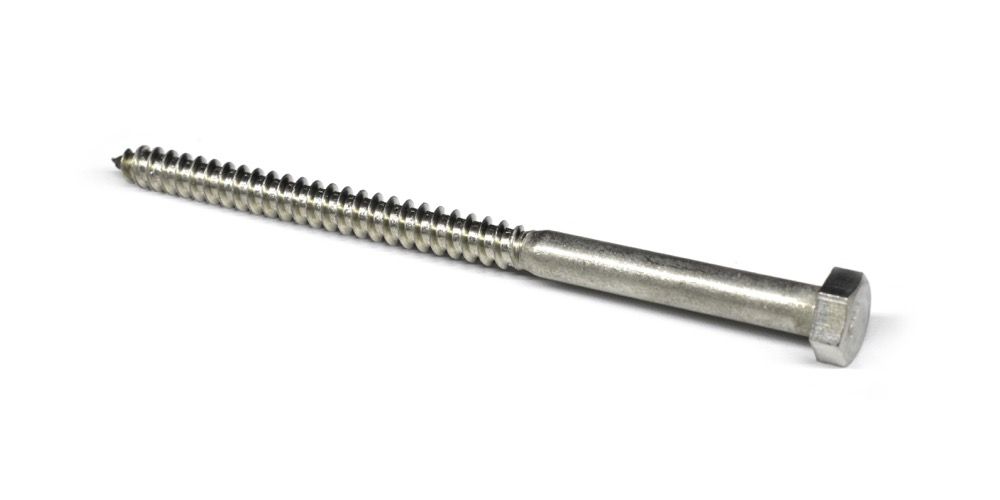Screw Lag Hex Stainless Steel 1/4 x 3in