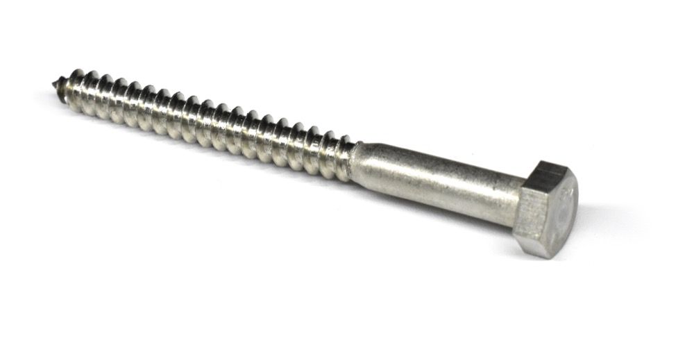 Screw Lag Hex Stainless Steel 3/8 x 2-1/2in
