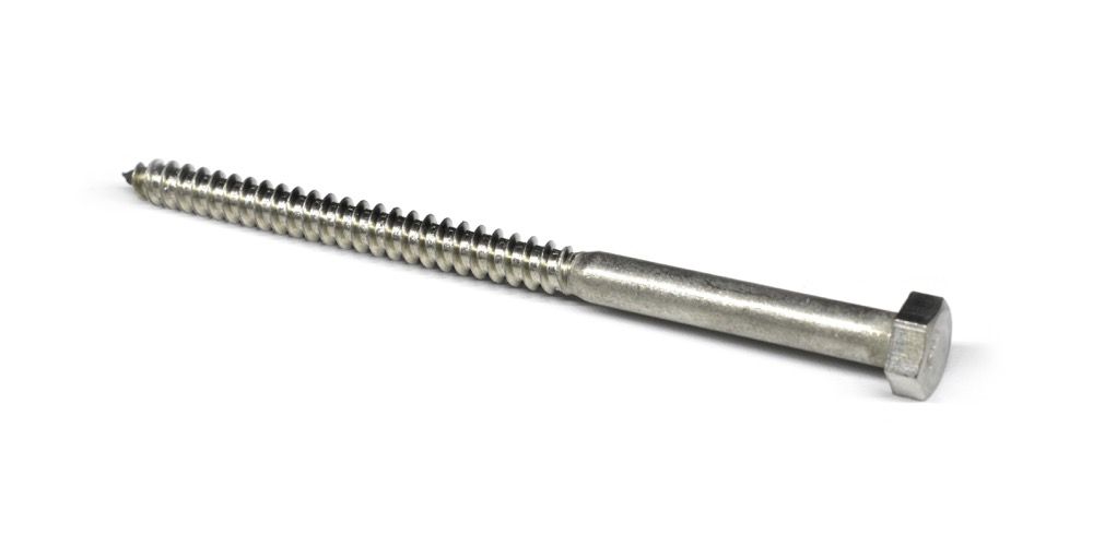 Screw Lag Hex Stainless Steel 3/8 x 8in