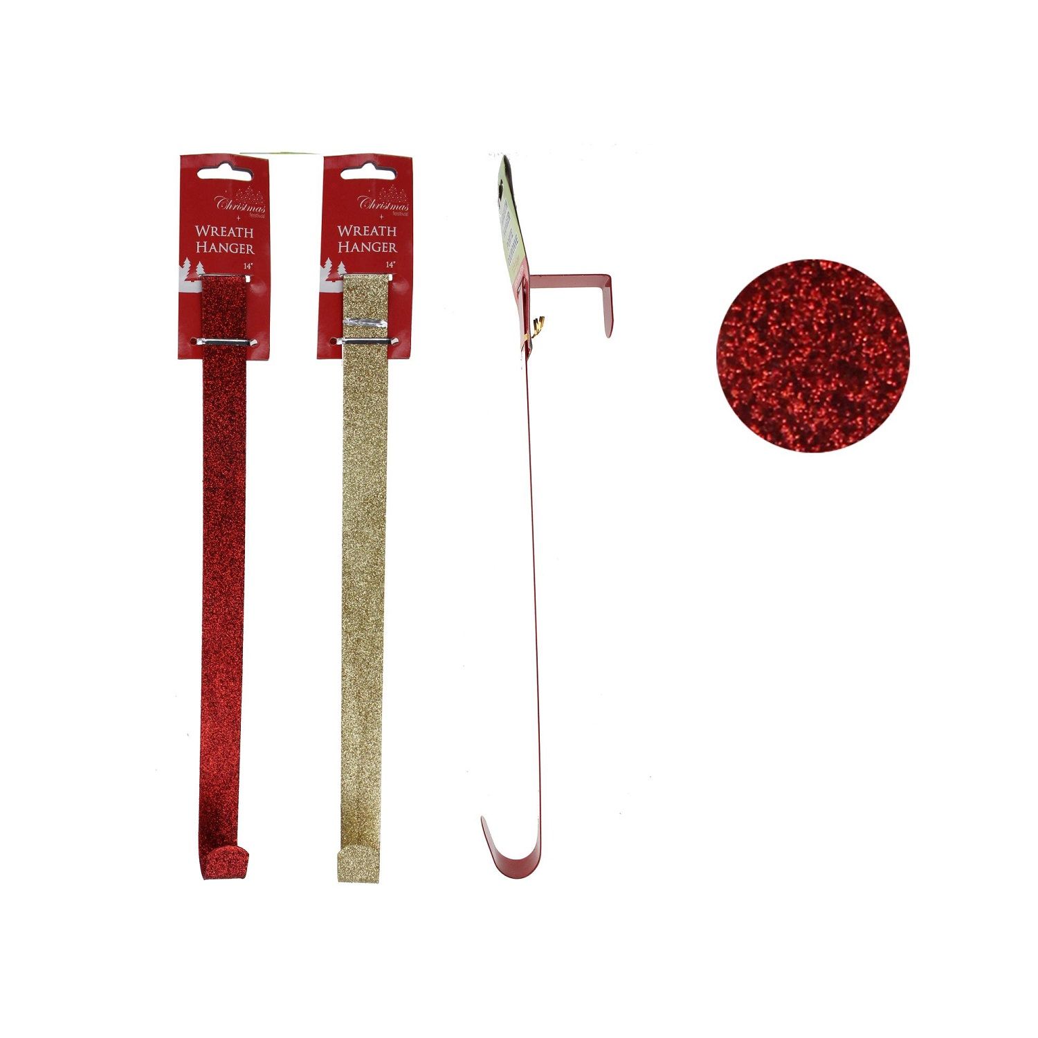 Wreath Metal Hanger Glitter 14in (201-0300017)