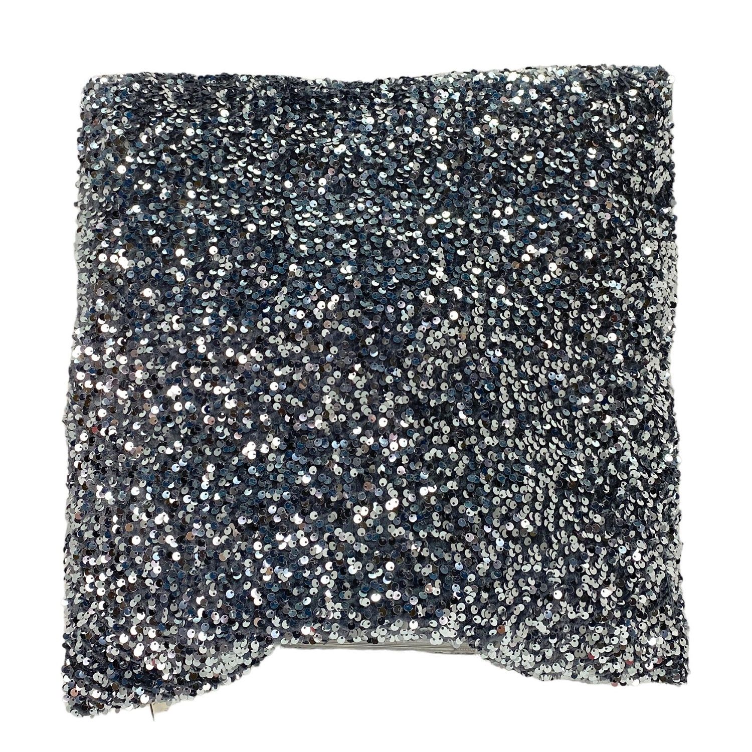 Throw Cushion Sequined One Sided Dark Grey 16in (170-7200122)