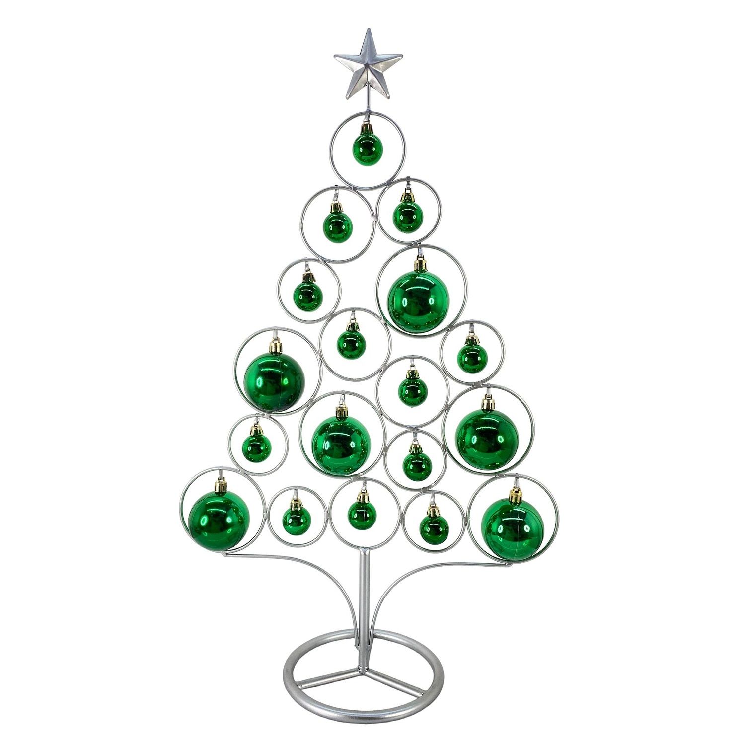 Christmas Tree Metal With Topper & Balls (200-390074)