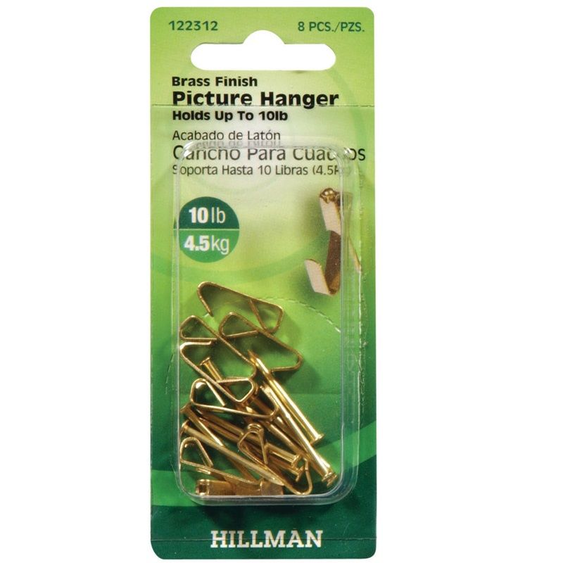 Hillman AnchorWire Picture Hanger Brass 10lbs 8pk