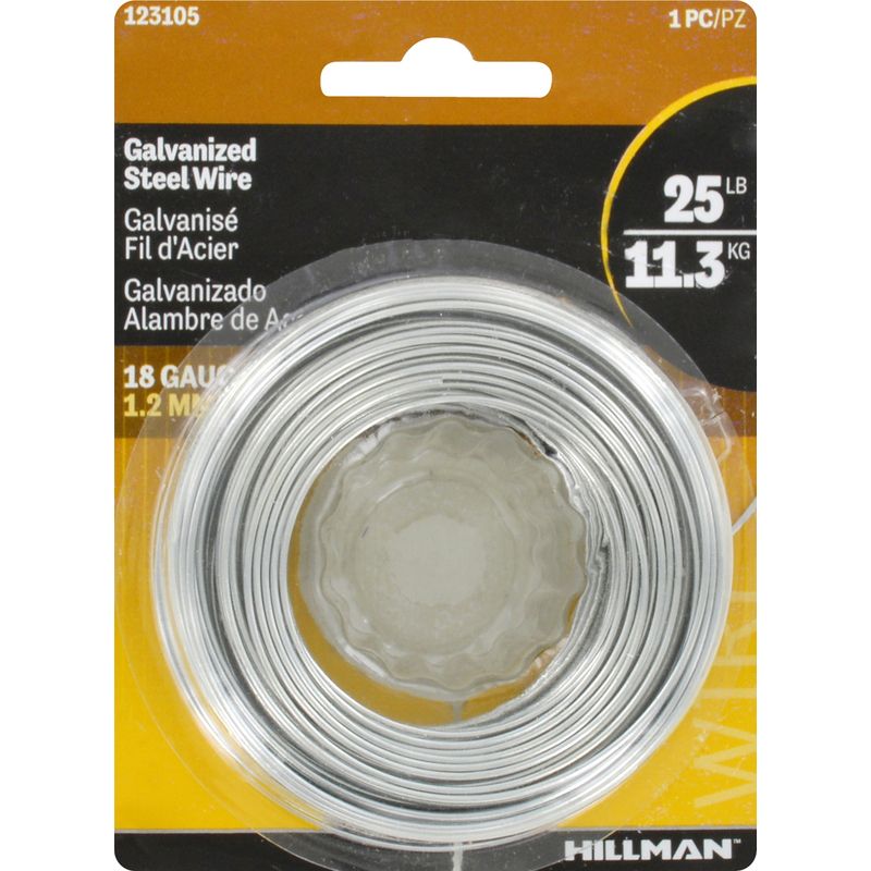 Hillman Utility Galvanized Steel Wire 18gauge 110ft 25lbs