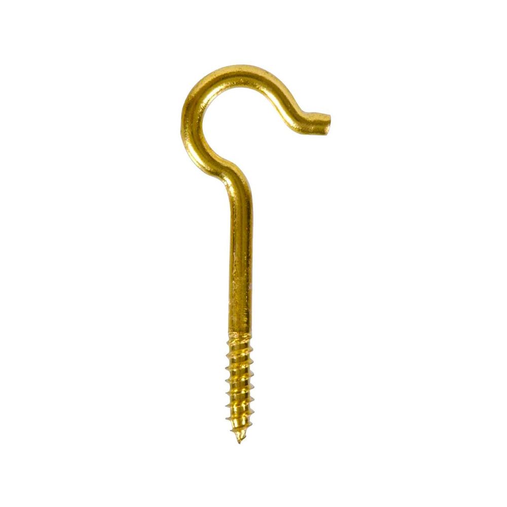 Screw Hook Brass .162in x 2-9/16in