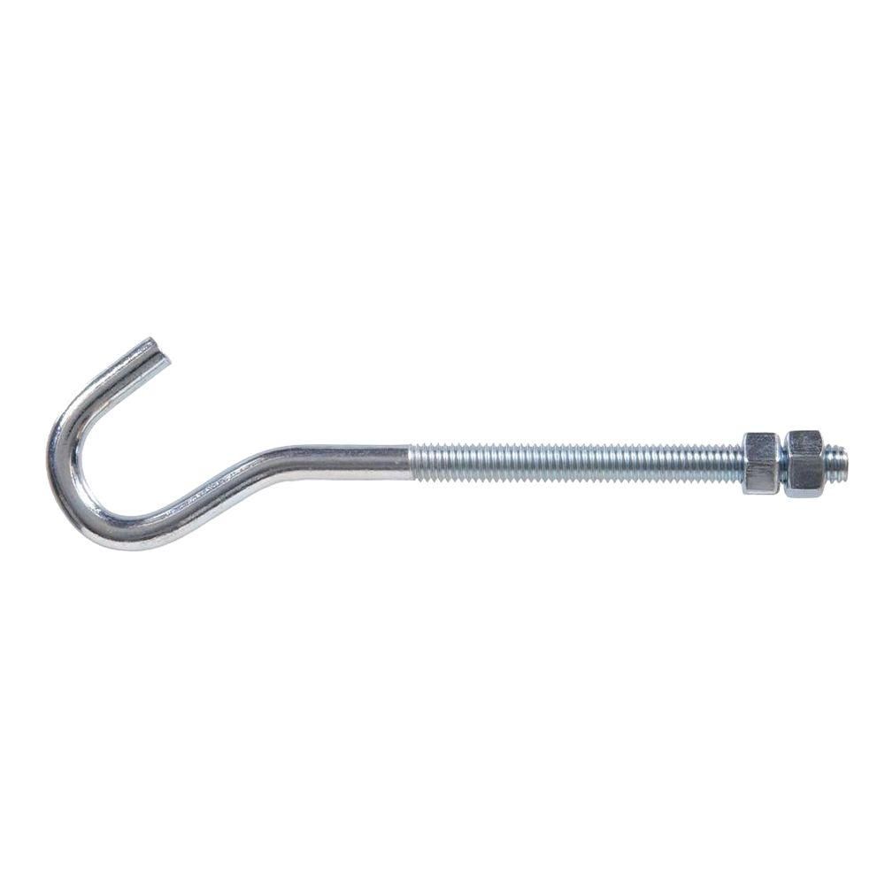 Hook Bolt with Nut 3/8in-16 x 8-1/4in