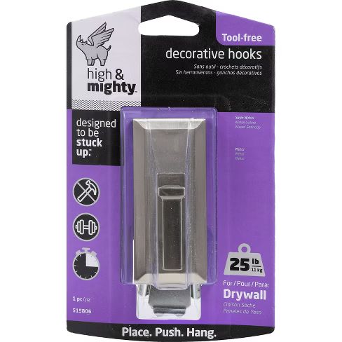 Hook Metal Rectangle Satin Nickel 25Lb (515806)