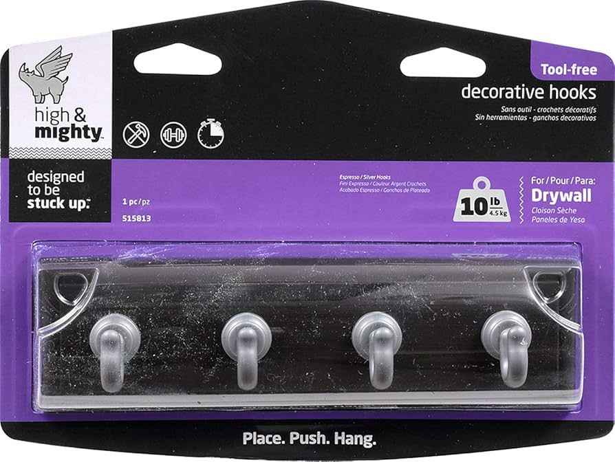 Key Rail 4 Hook Espresso/Silver 10lb