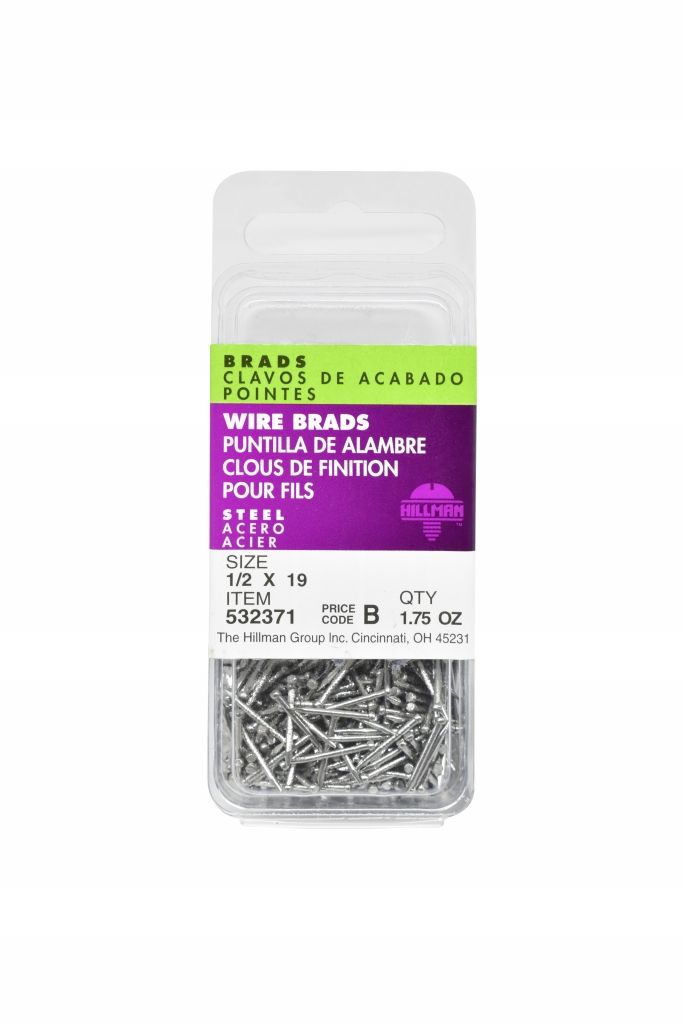 Brads Wire Steel 19 x 1/2in