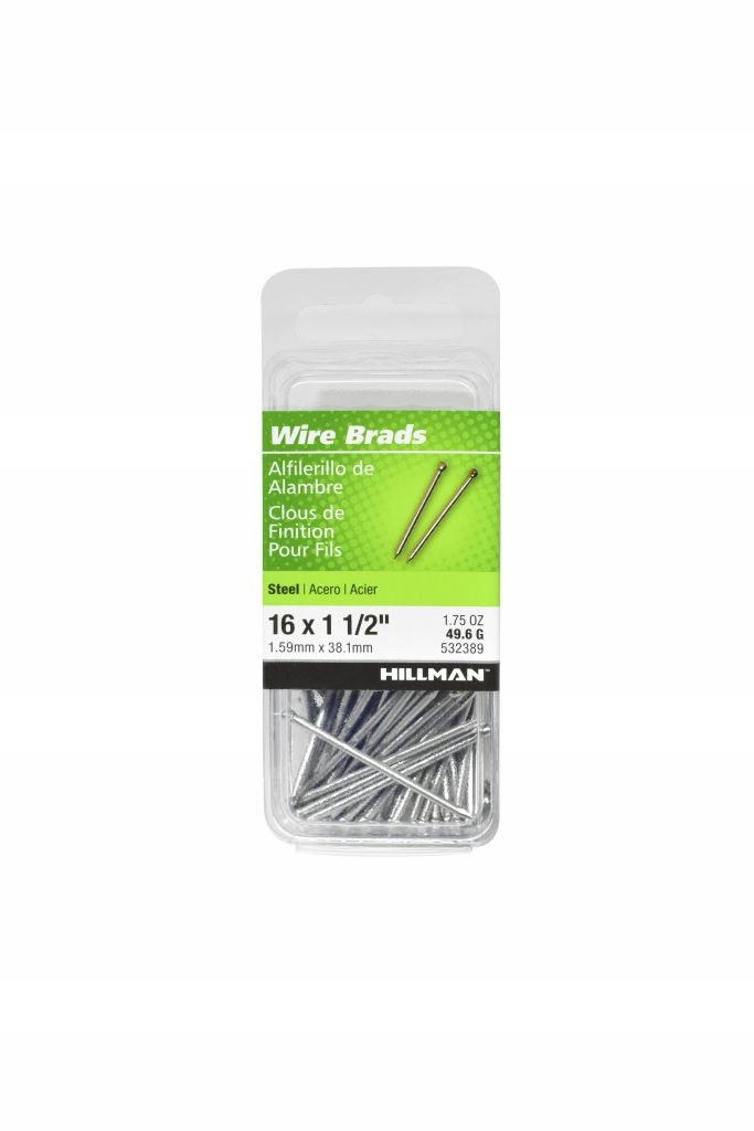 Brads Wire Steel 16 x 1-1/2in