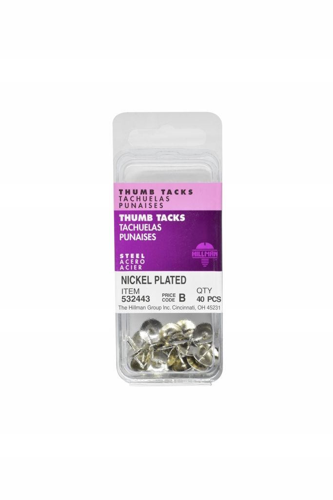 Thumb Tack Nickel 40pc (532443)