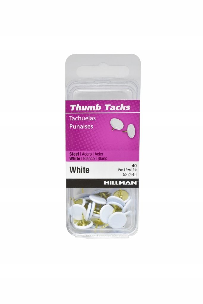 Thumb Tack White 40pc (53491)