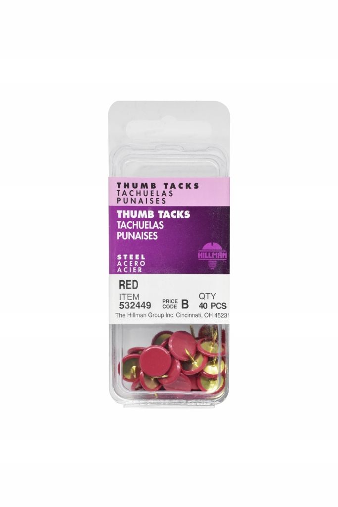 Thumb Tack Red 40pc (532449)
