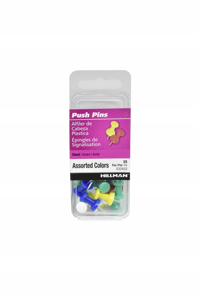 Push Pins Assorted 25pc (532452)