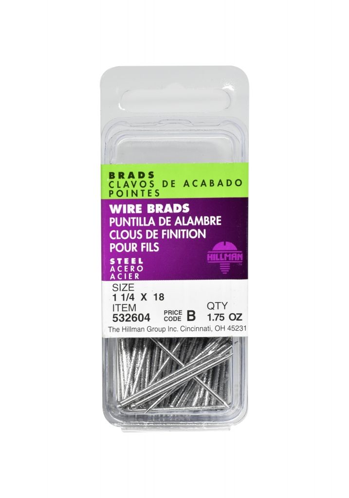 Brads Wire Steel 18 x 1-1/4in