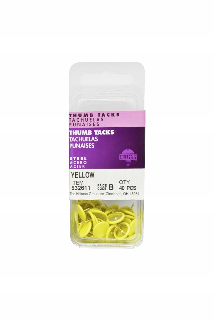 Thumb Tacks Yellow 40pc (532611)